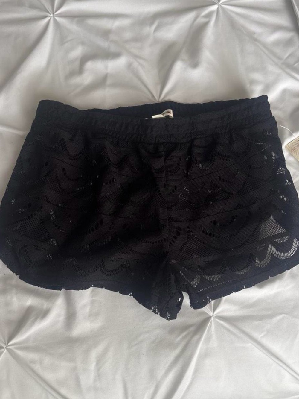 Miken Black Lace Overlay Skort Shorts